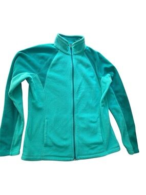 Women’s Tek Gear Teal size Medium Full-Zip Fleece Jacket EUC